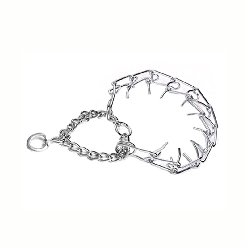 Ошейник для дрессировки собак регулируемая цепь из серебристого хромированного