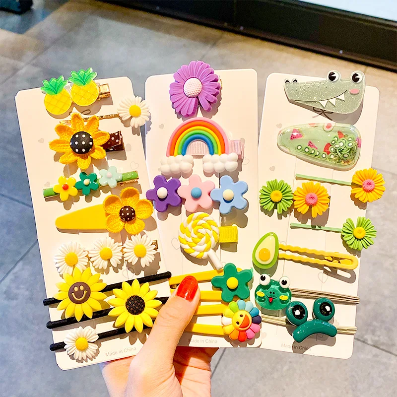 

Партия, заколка для волос с разноцветными цветами и бантом с блестками для маленьких девочек, заколки для волос с фруктами, эластичные ленты...