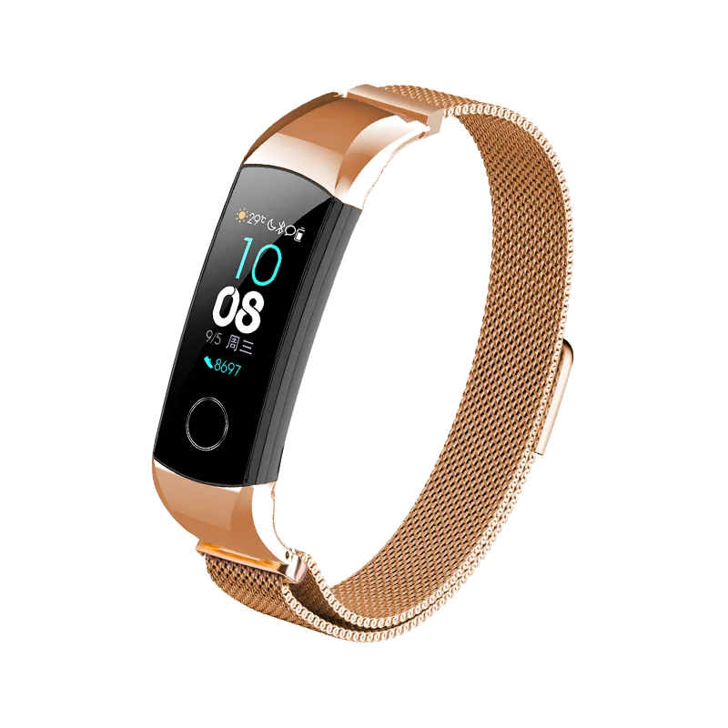 Металлический браслет ремешок для huawei honor Band 5/4 стандартная версия Смарт-Браслет спортивный браслет группа honor Band 4 нержавеющая сталь - Цвет: 7474