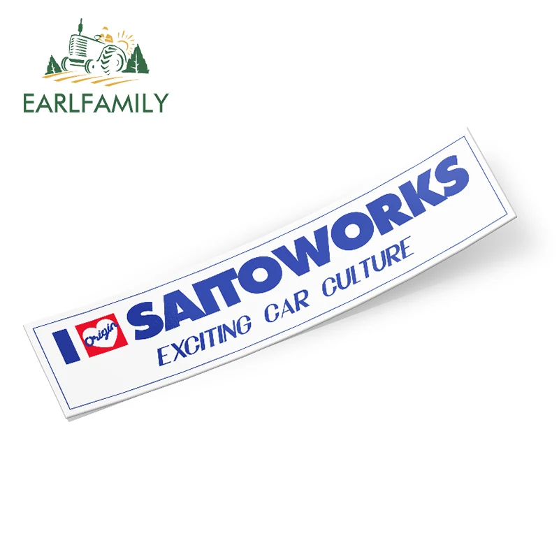 

EARLFAMILY 13cm x 8.1cm for I Love SaitoWorks Car Assessoires Stickers Occlusion Scratch Decal Windshield Bumper Decoration