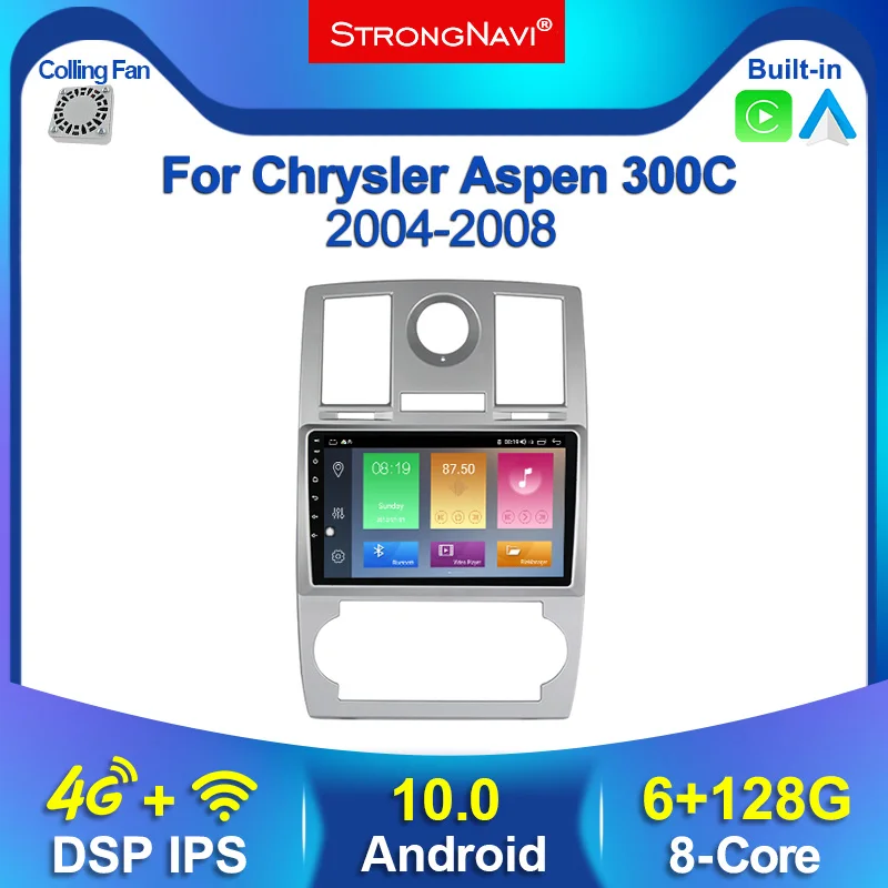 Автомобильный мультимедийный плеер IPS DSP Android10.0 6 + 128G для Chrysler Aspen 300C 2004 2005 2006 2007 2008
