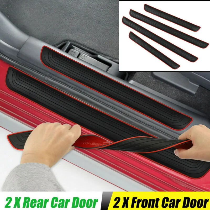 

Direct Replacement 4x Black Rubber Car Door Scuff Sill Cover Panel Step Protector Trim Accessories Door Guards