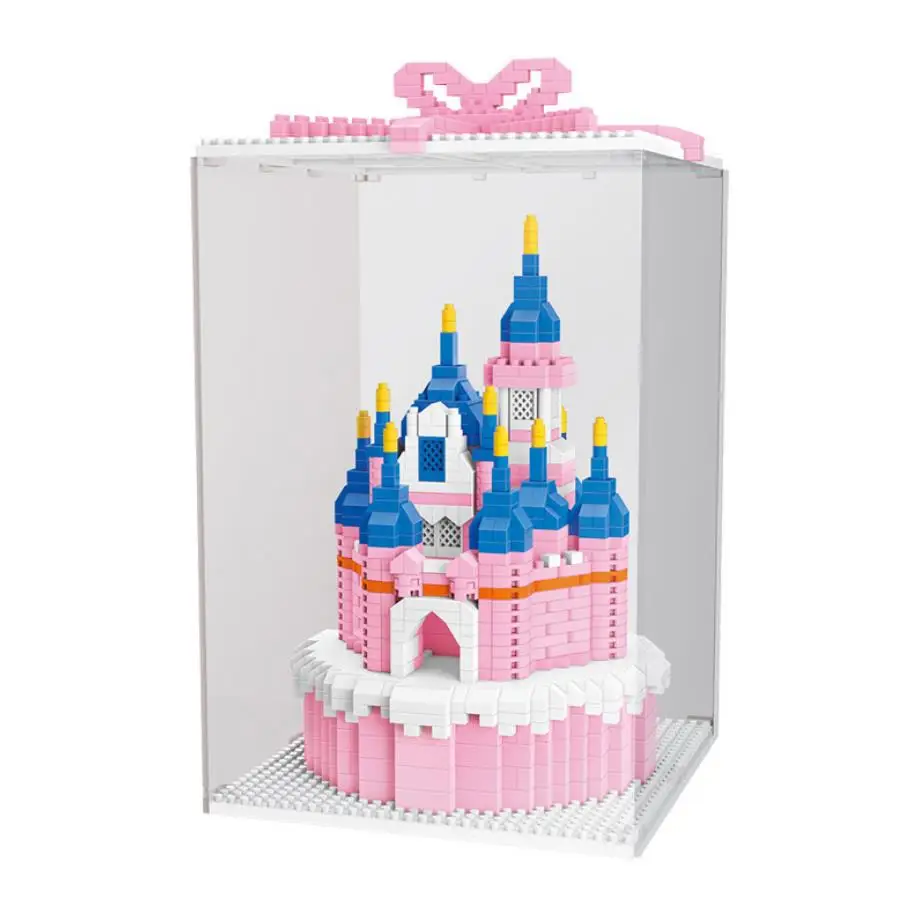 Сказочный замок с изображением голубого Кита вкусные пирожные микро Алмазный