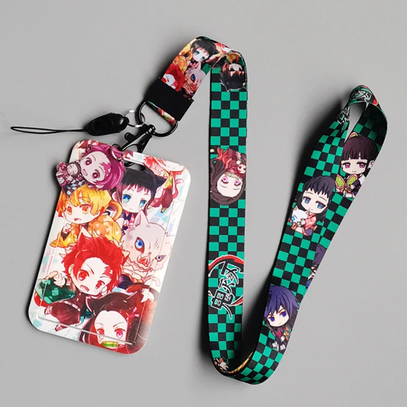 

J2904 Multiple Styles Anime Lanyard Keychain keys Badge Phone Rope Lanyard With Card Holder Cover
