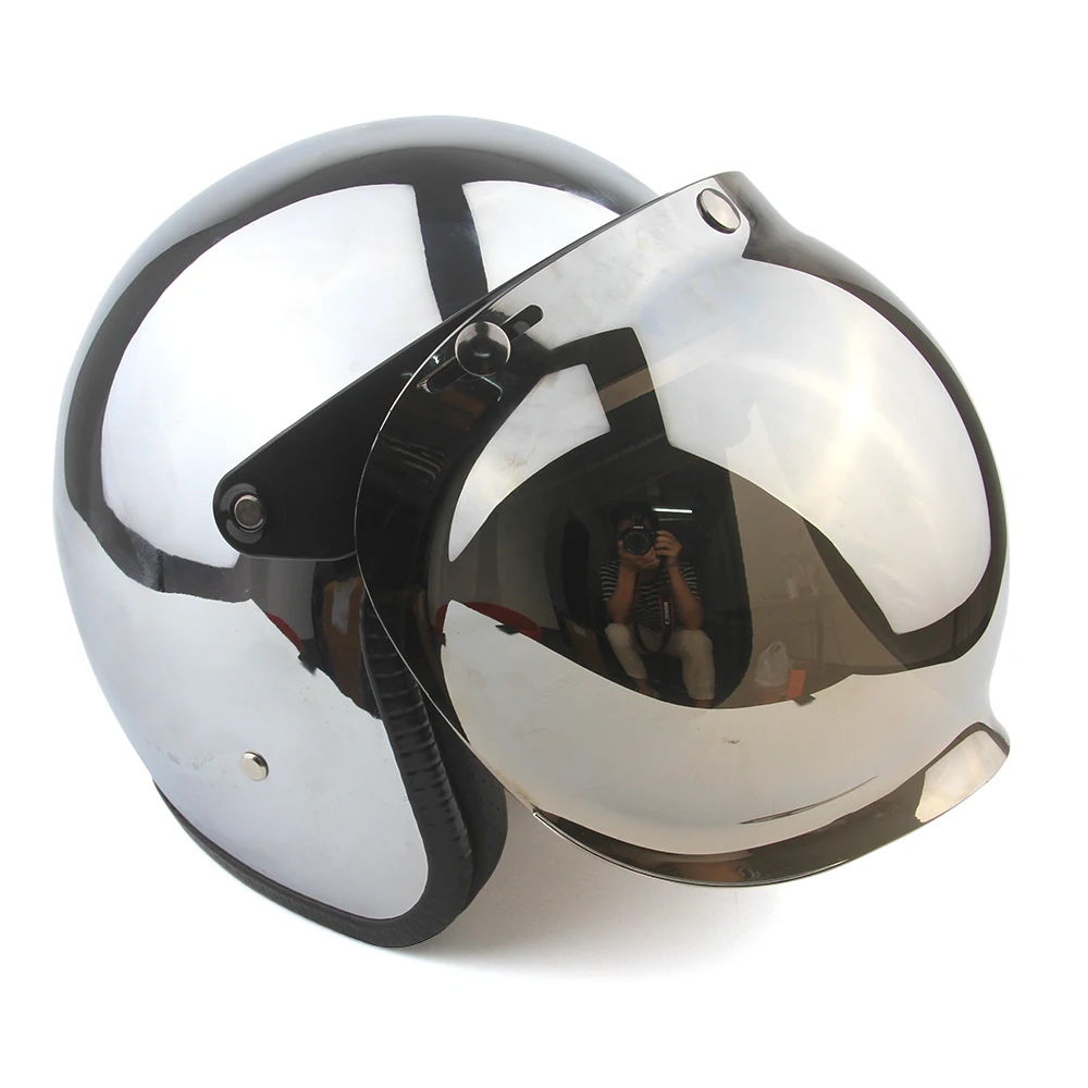 Мото rcycle шлем винтажный moto capacetes de ciclista серебристая хромированная vespa cascos para кафе