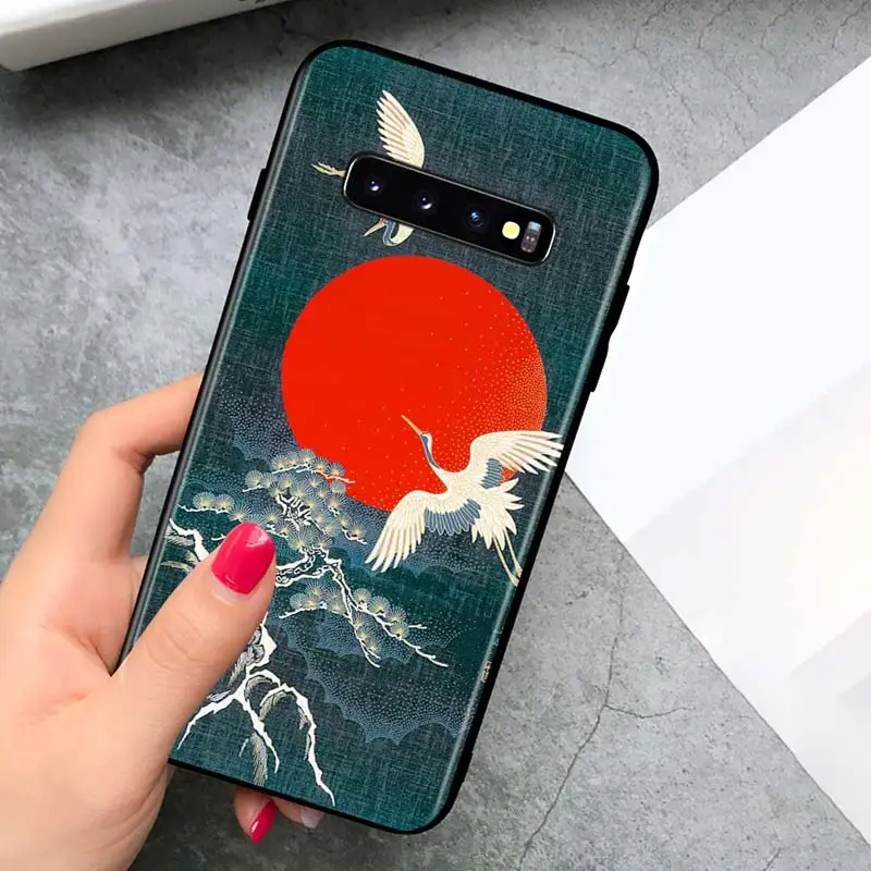 

Japan Oil Painting Art for Samsung Galaxy S21 Ultra Plus Note 20 10 9 8 S10 S9 S8 S7 S6 Edge Plus Black Phone Case