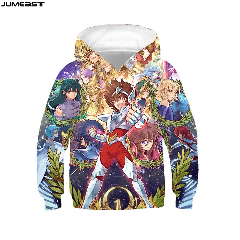 

Jumeast Brand Men Women 3D Printed Children Sweatshirt Anime Saint Seiya Kids Long Sleeve Cap Hoody Sport Pullover Hoodies