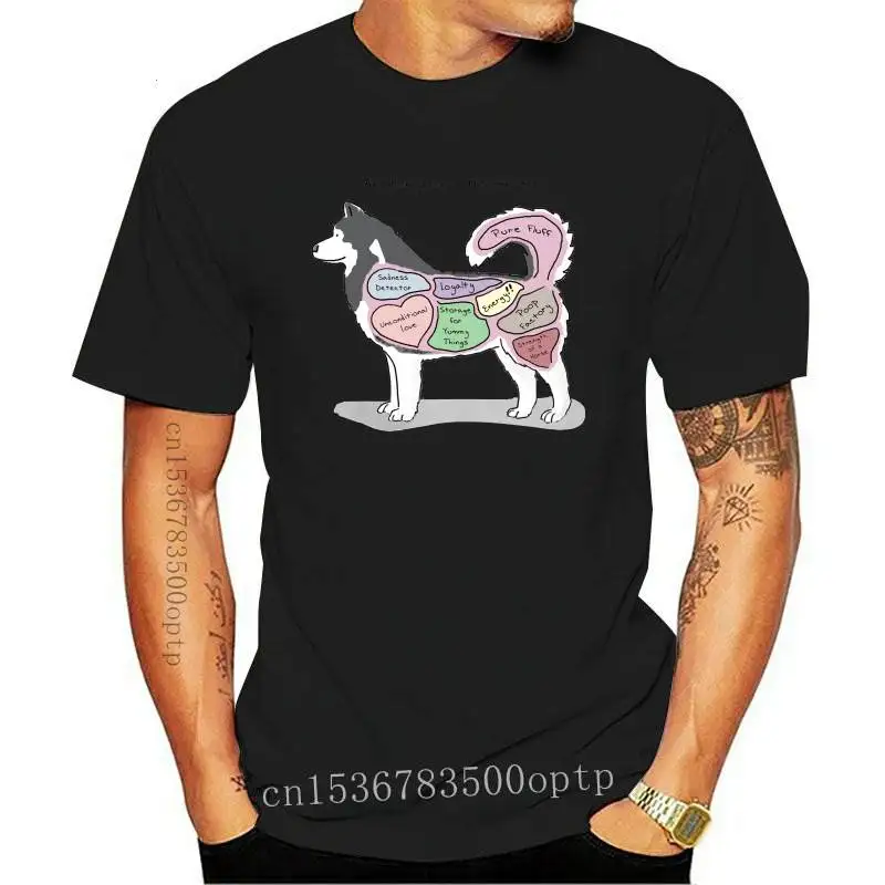 

Новинка 2021, футболка с анатомией маламута, мужская хлопковая ткань, Винтажная футболка с собакой птицы, рубашка с коротким рукавом, одежда в ...