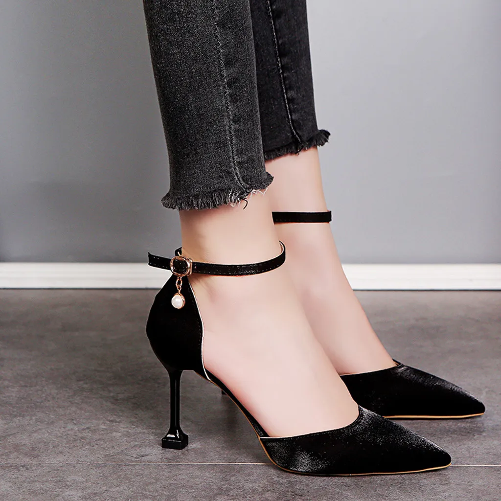 

High Quality Pumps Thin Heels Shoes Wedding Party Women's Ladies Fashion Pointed Toe Thin High Heel Sandals Shoes