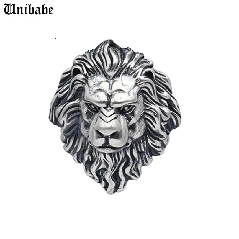 Огромное 925 пробы Серебряное кольцо King of Lion мужское байкерское в стиле панк из
