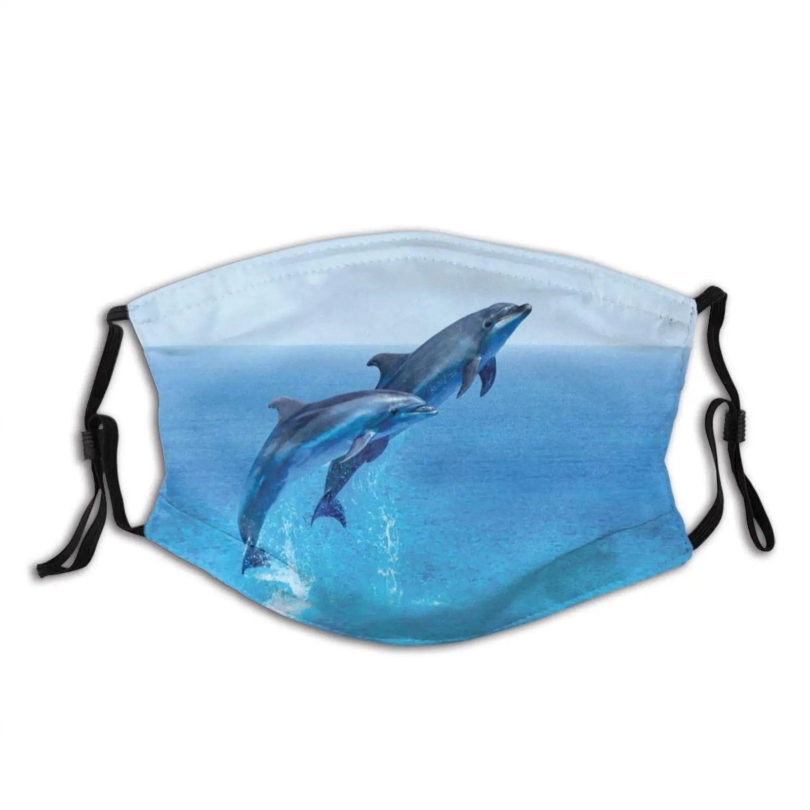 

Dolphins Blue Sea Mammal Sky Dolphin-Face Mask With 2 Filters, Reusable&Washable Balaclava, For Men Women Adult&Teens