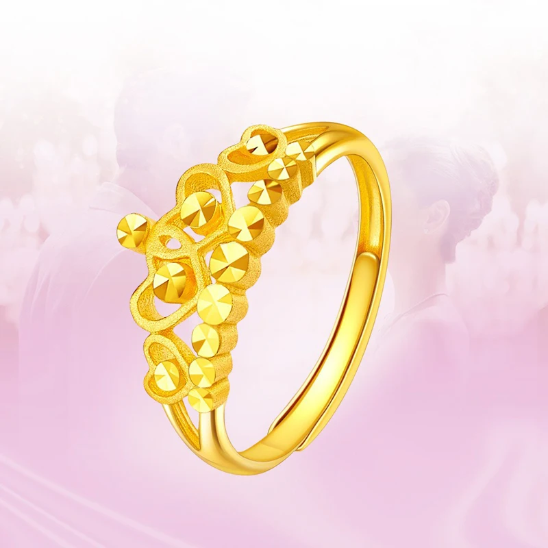 Роскошные Регулируемые кольца золотого цвета с короной для женщин новинка