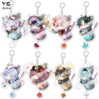 Аниме Genshin Impact Shenhe Yunjin Zhongli Hutao брелоки из акрила брелок для ключей Женская коллекция