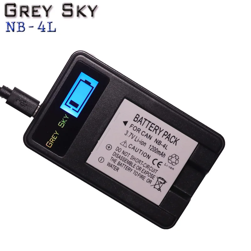 Аккумулятор NB-4L NB 4L NB4L + зарядное устройство USB с ЖК-дисплеем для камеры Canon IXUS 60 65 80