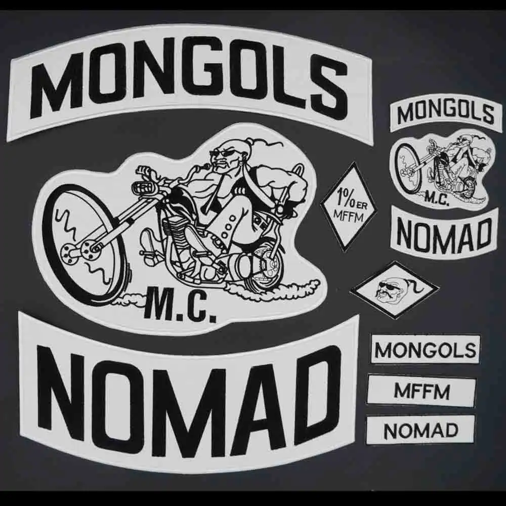 Mongols Nomad MC большая вышивка панк Байкерская наклейка на одежду аксессуары