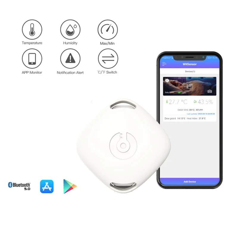 

Беспроводная метеостанция, Bluetooth совместимый беспроводной термометр, гигрометр, комнатный и уличный гигрометр для Smart Life