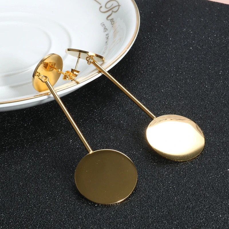 Классический круглый Блестки нержавеющая повседневные серьги OL oorbellen новые