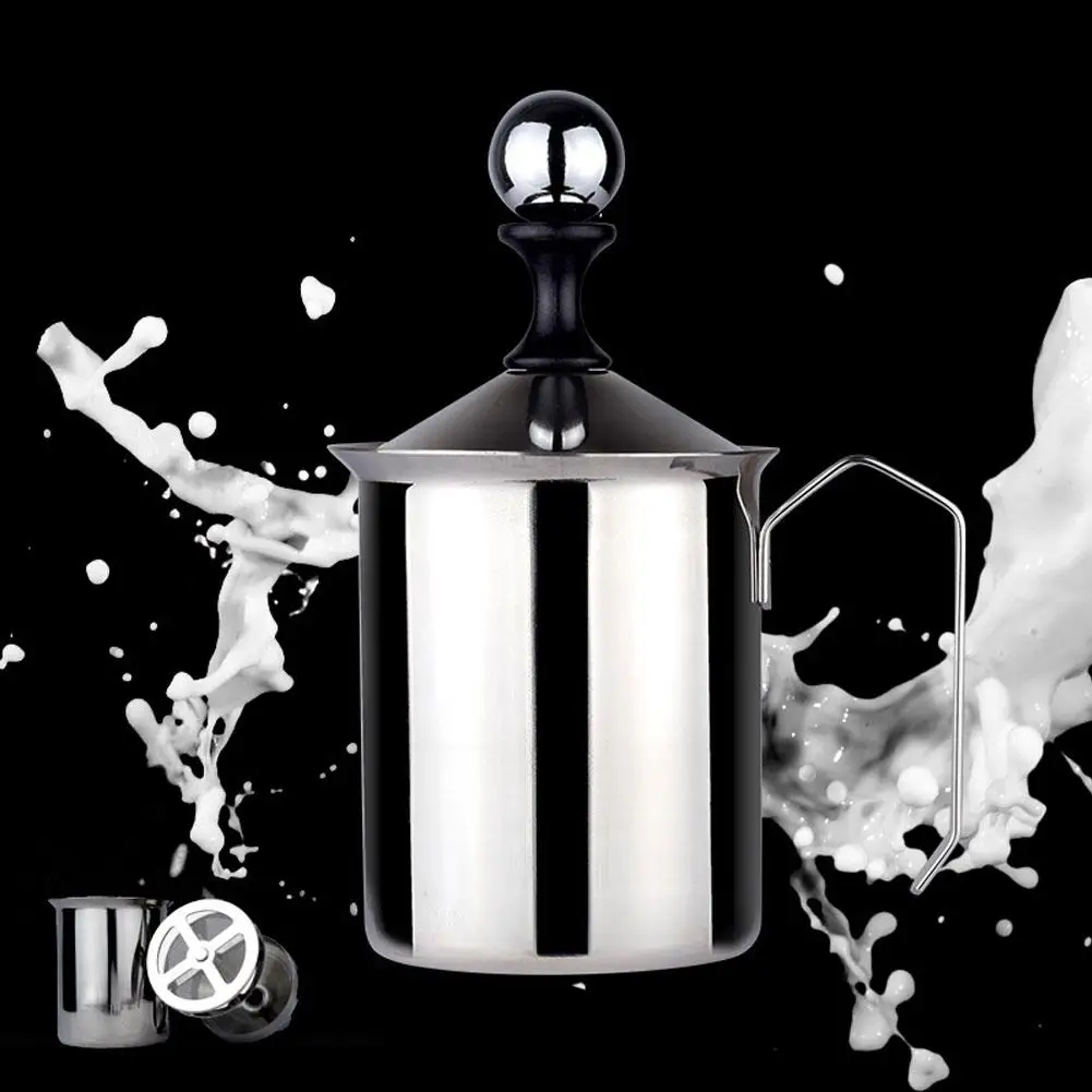 500 мл ручной двойной сетчатый головной убор пеногенератор Кофе крем взбивания