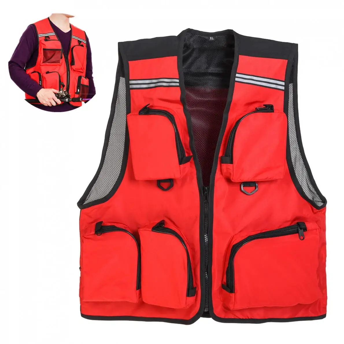 

Fishing Jacket Outdoor Sport Thin Breathable Fishing Vest 5 Pocket Quick Dry Mesh Waistcoat Jacket Hot