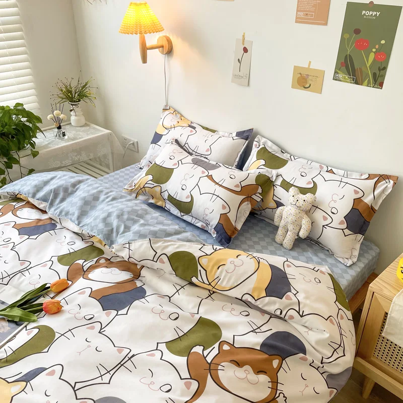 Комплекты постельного белья с мультяшным котом для девочек детский пододеяльник