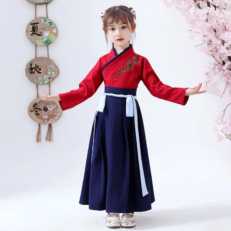 Костюм хан фу для мальчиков и девочек 2 шт. детский драматический халат