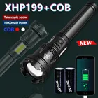 Сверхъяркая светодиодная вссветильник шка XHP199 с босветильник светом COB 10000 мАч USB перезаряжаемая светодиодная тактическая вспышка Масштабируемая и водонепроницаемая