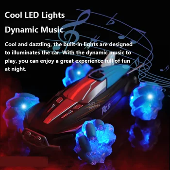 Pickwoo 4WD RC Cars Four Wheel Remote Control Gesture Sensing Stunt Drift Spray Car Lighting Vehicle off Road Model Gift for Kid