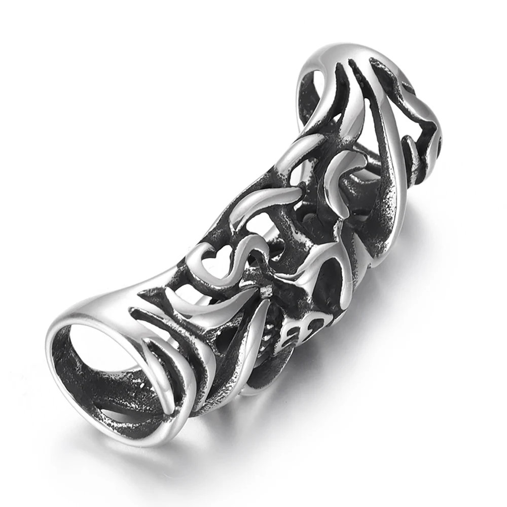 2 шт. Нержавеющая сталь слайдер трубки из бисера череп полые чернеют скользящие