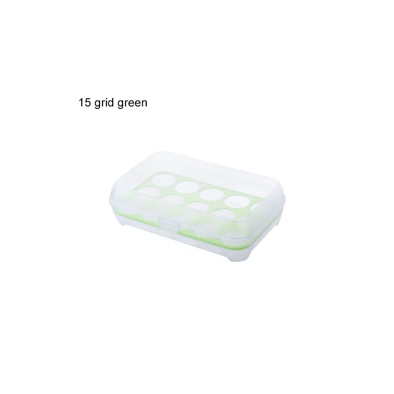 Green 15 Решетка Ящик Для Холодильника Crisper Контейнер Открытый Портативный Яйца Коробки Пластиковые компактные Яйца Организатор 4 Цвета h3 - Цвет: Green