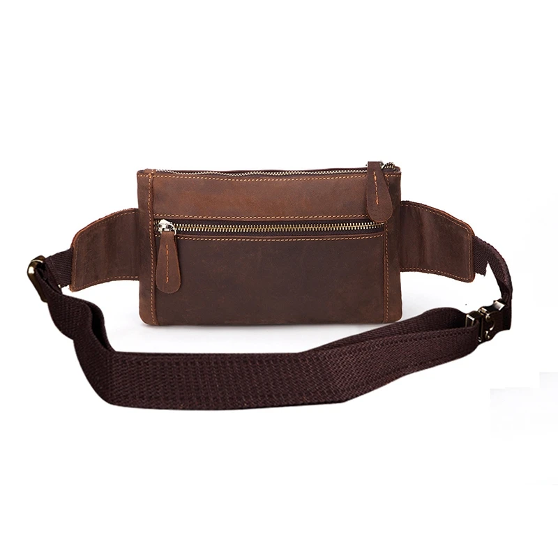Повседневная поясная сумка из качественной кожи для мужчин модная нагрудная
