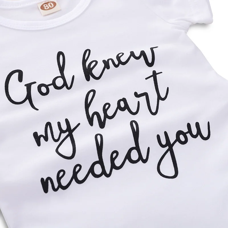 Детский комбинезон с надписью «God Know My Heart Need You», боди с короткими рукавами из маленького хлопка, летняя одежда для малышей