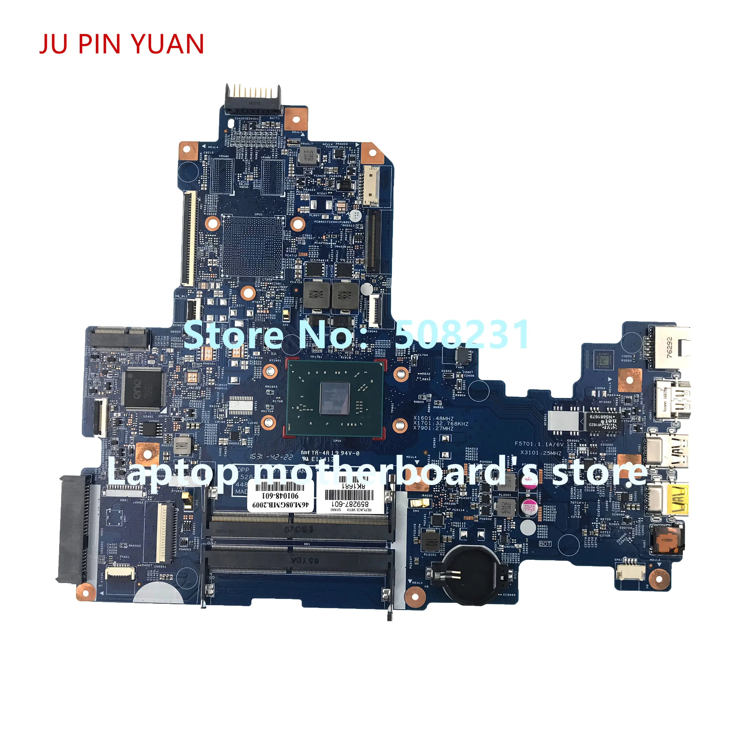 JU PIN YUAN 859287-601 859287-501 для ноутбука HP 17-Y материнская плата 100% полностью