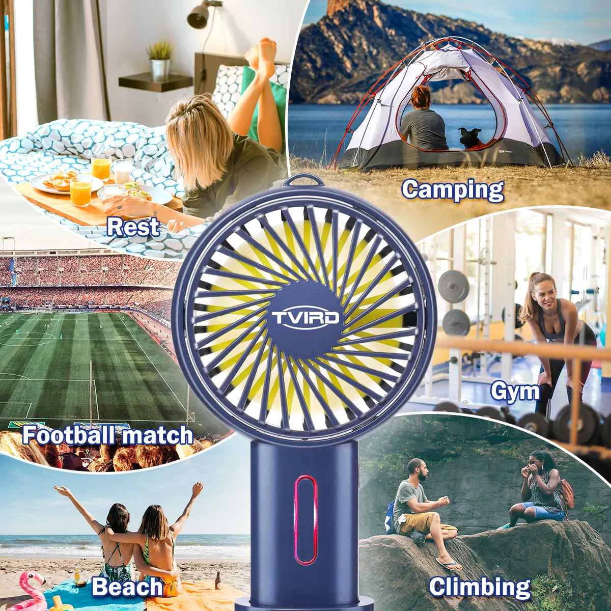 

Mini Handheld Portable Fan USB Rechargeable 2200mAh Battery Cooling Desktop 3 Modes for Home Travel Outdoor Air Conditioning Fan