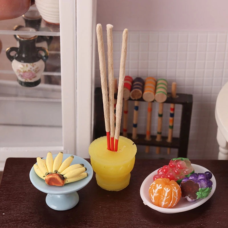 

4Pcs/Set 1:12 Doll House Enshrines Incense Mini Model Life Scene Toy Decoration