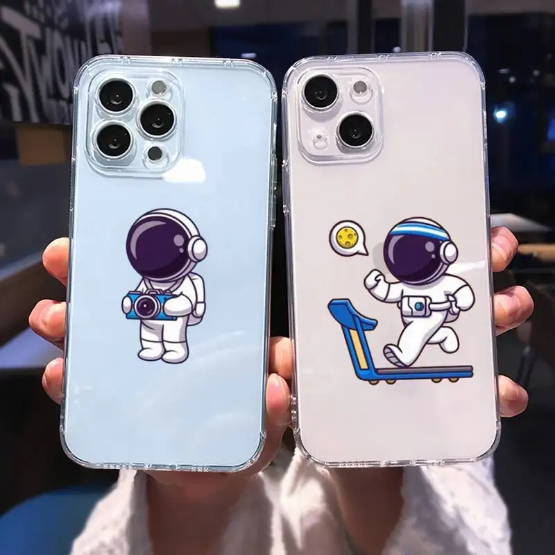 

Cute Astronaut Hand Phone Case for iphone 13 12 11 pro max mini 6 6s 7 8 plus SE2020 X XR XS shell iphone 13 case shell funda