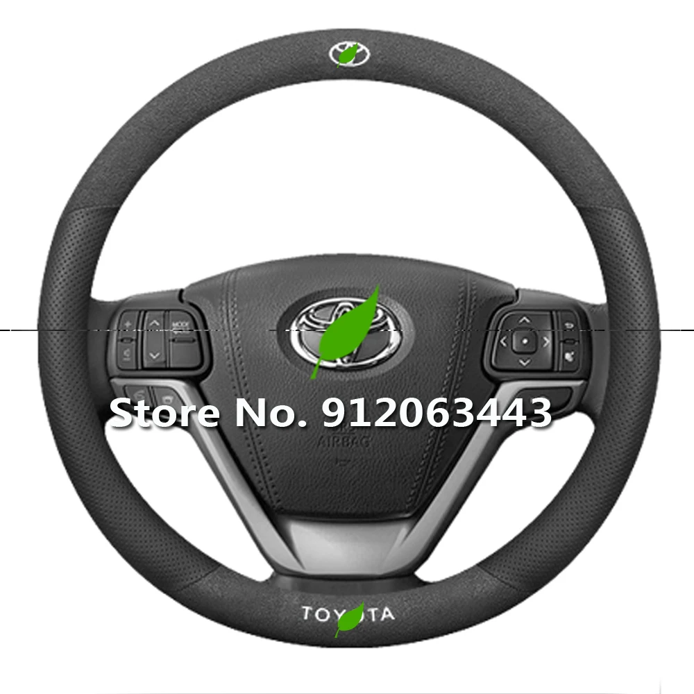 

Замши кожаное рулевое колесо крышка авто-Стайлинг для Toyota Innova Noah Prius Aqua C в спешке, C-HR Fortuner Harrier Highlander