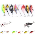 Рыболовная Приманка Minnow, 50 мм, 4,2 г, жесткая приманка для карпа, полосатая искусственная приманка с трехмерными глазами и двойным кольцом с зазубренным крючком из высокоуглеродистой стали