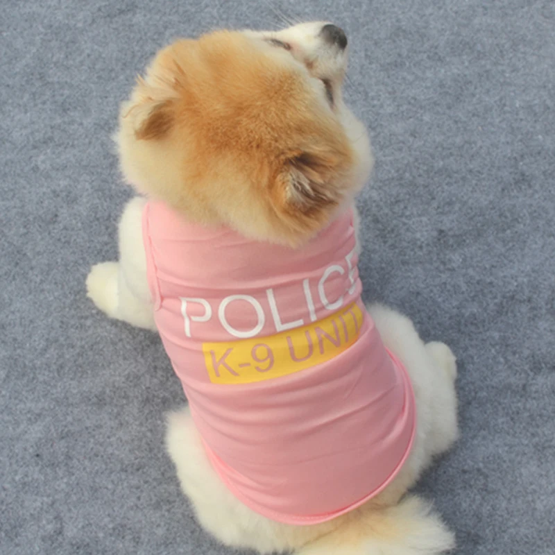 Полицейский жилет с буквенным принтом для собак одежда щенков футболка пальто