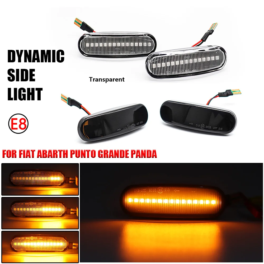

2 шт. Динамический светодиодный светильник боковые габаритные светодиодный индикатор лампы для Fiat Abarth Punto Grande панда 199 Doblo Fiorino 3 идея 350 Linea 323 ...