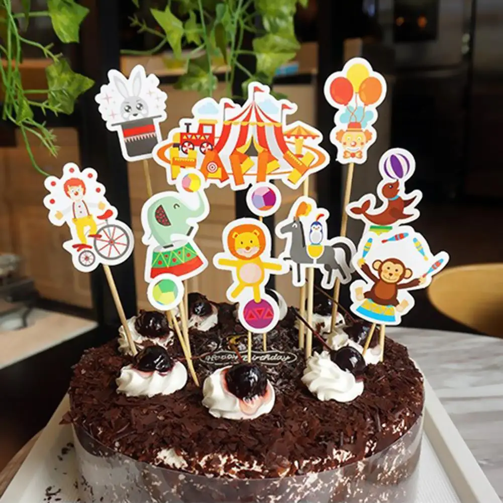 Счастливый День рождения топперы для тортов украшение в виде милых животных