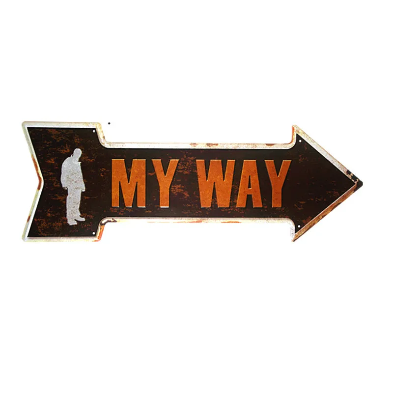 Стрелка Предупреждение знак «выход» олова металла гаражный знак вход стены Стикеры домашний декор - Цвет: Шоколад