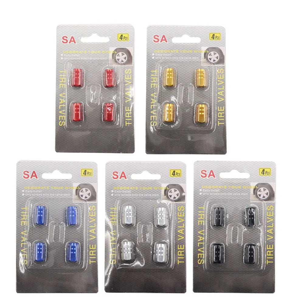 4 шт. алюминиевые колпачки клапанов автомобильных шин Theftproof для колес штоков