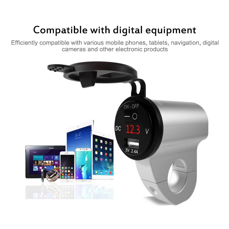 Водонепроницаемый USB-вольтметр из алюминиевого сплава с цифровым дисплеем и