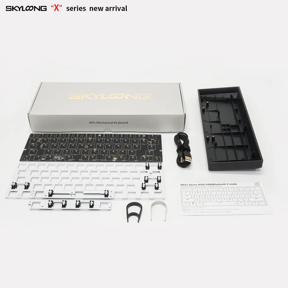 

gk61 gk61x 60% custom mechanical keyboard rgb switch leds hot swapping socket powerful software type c pcb split spacebar