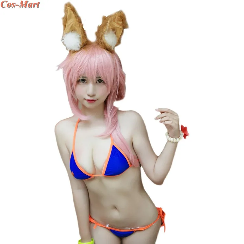 

Hot Game Fate/Grand Order Tamamo No Mae Cosplay Costumes Fashion Sexy Swimsuit/Bikini Female Pool Party Role Play Clothing