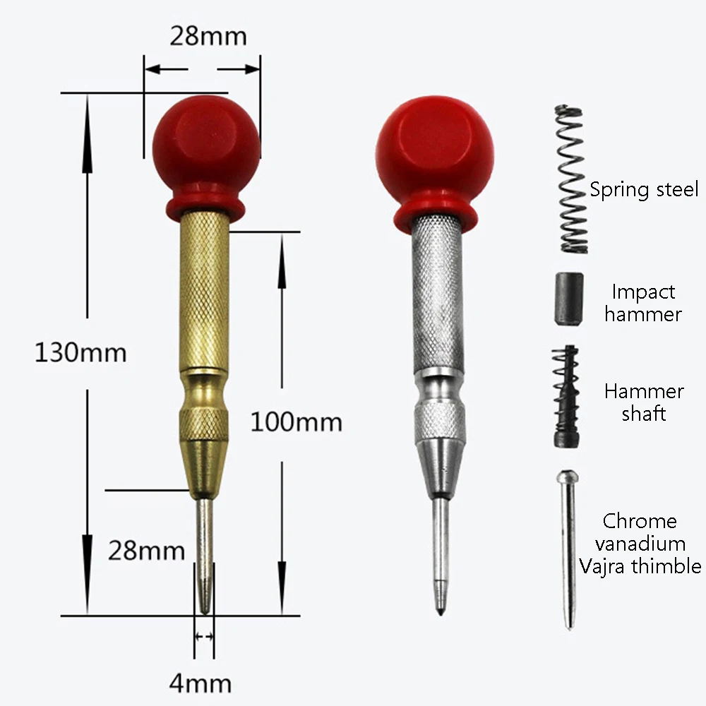 

Automatic Centre Punch 5'' Automatic Center Pin Punch Strike Spring Loaded Marking Starting Holes Tool Steel