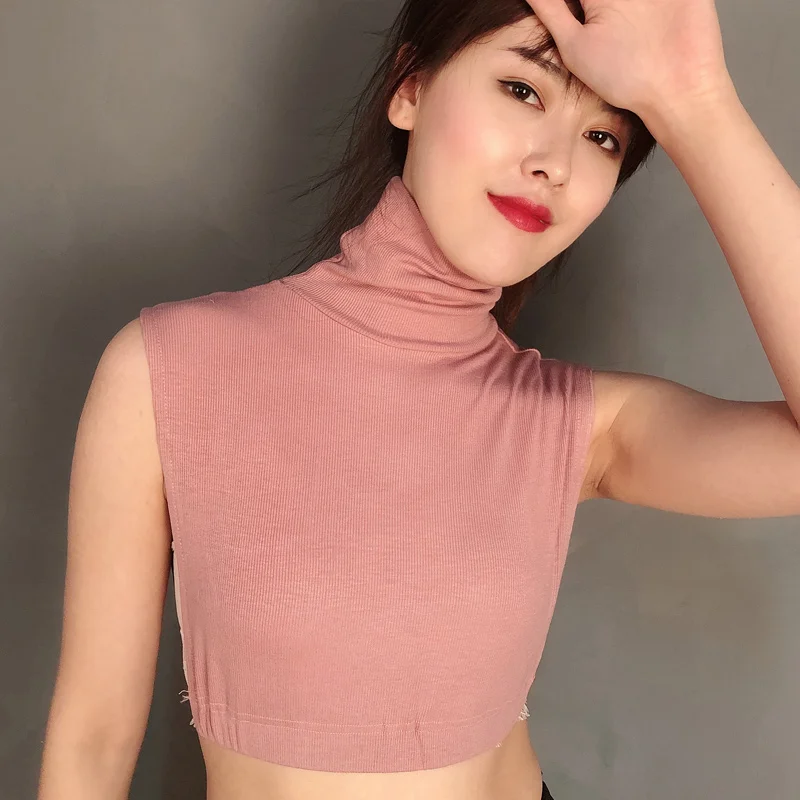 Женская теплая блузка с воротником-черепашкой воротник-обманка съемный воротник