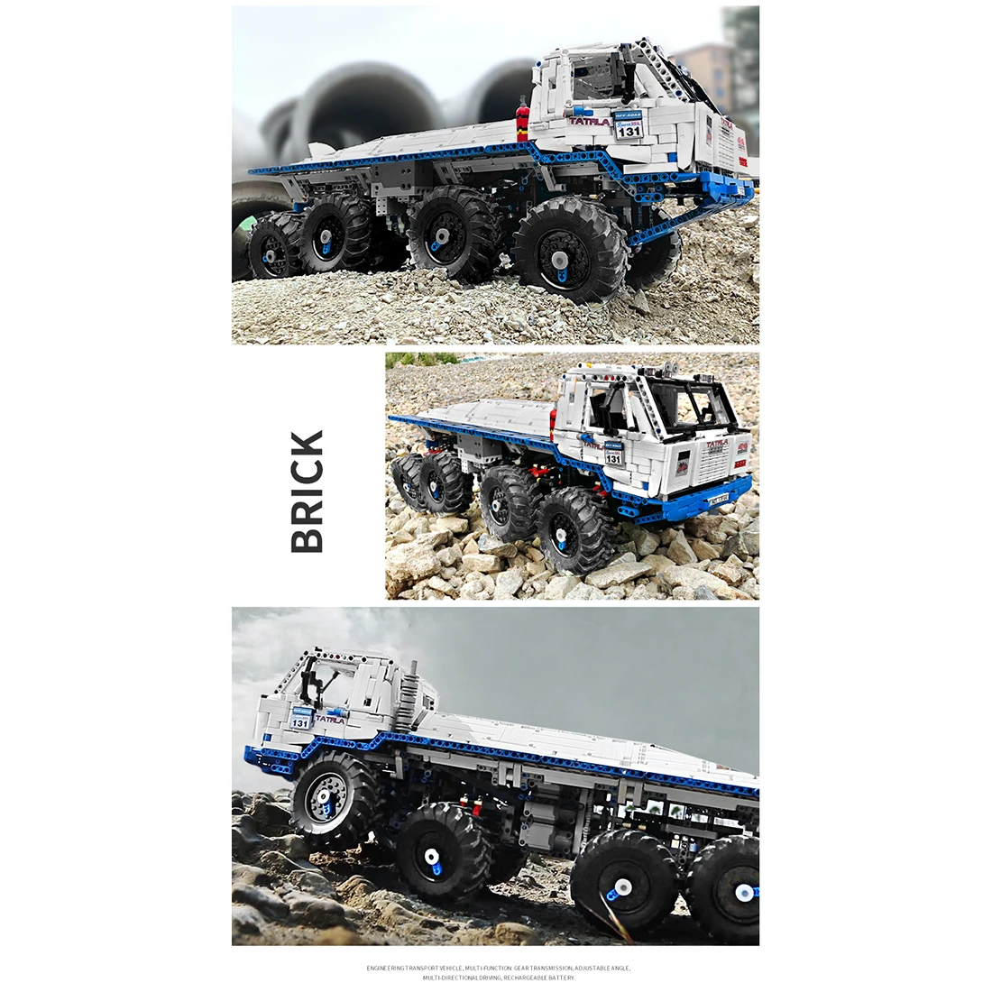 3647 шт. 1:8 8x8 2 4G 4CH двойной мс дистанционного Управление кирпичи для тележки игрушка