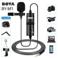 boya by m1 3 5mm lavalier lapel microphone smartphone dslr recording video record microphone for iphone 12 pro max live