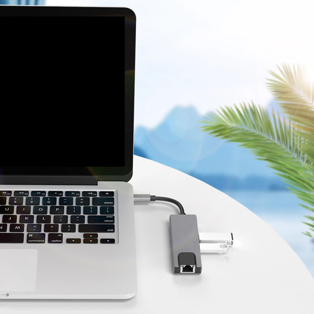 Новинка 5 в 1 USB Type-C концентратор Hdmi 4K C гигабитный Ethernet Rj45 Lan адаптер для Macbook Pro
